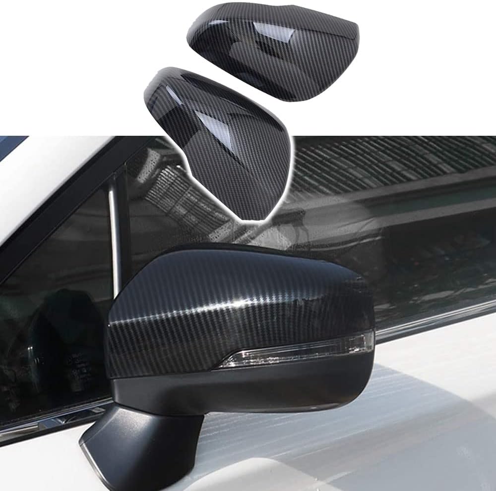 Car Side Rear View Mirror Guard Cover Caps Trims (Carbon Fiber) W895570