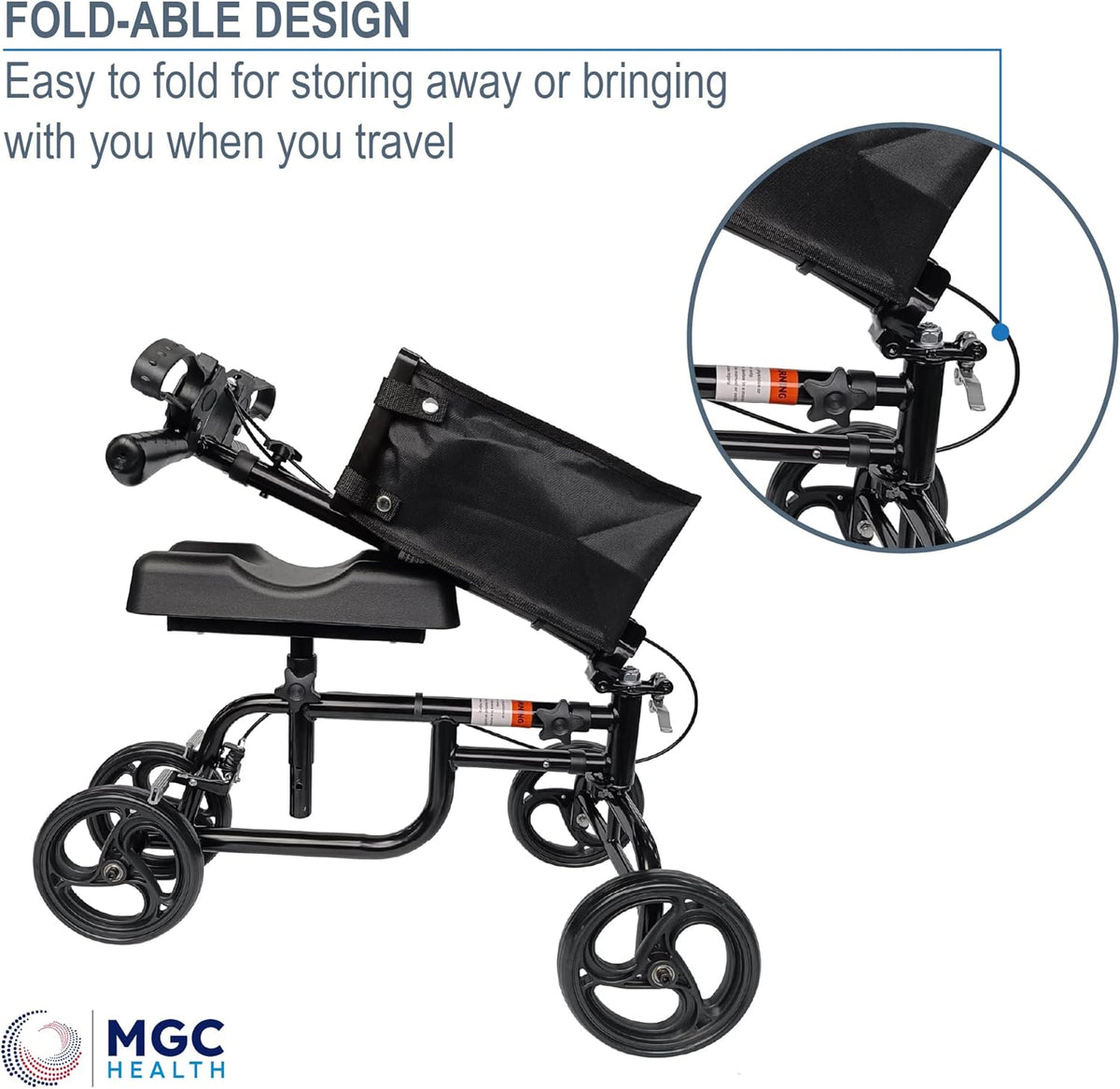 Knee Walker Steerable Leg Scooter with Dual Brakes H472