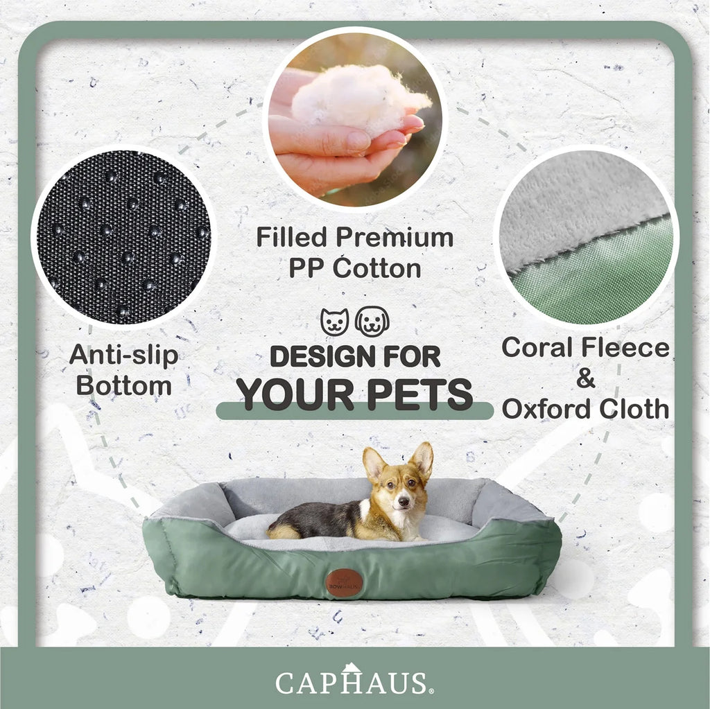 Blue Brown Gray Dog Bolster Couch Bed Z6057