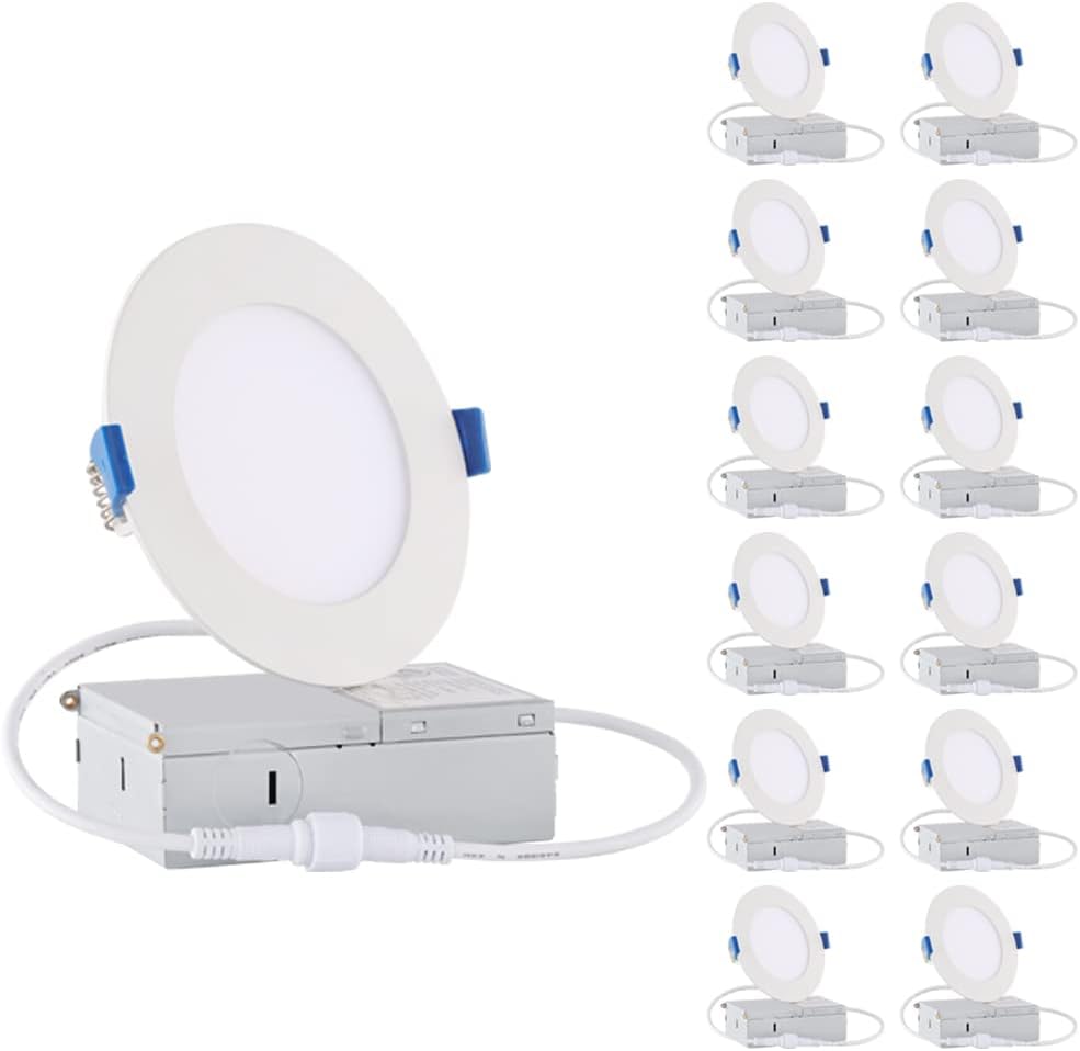 12 Pack 4 Inch Ultra-Thin Dimmable LED Recessed Lights Y8099
