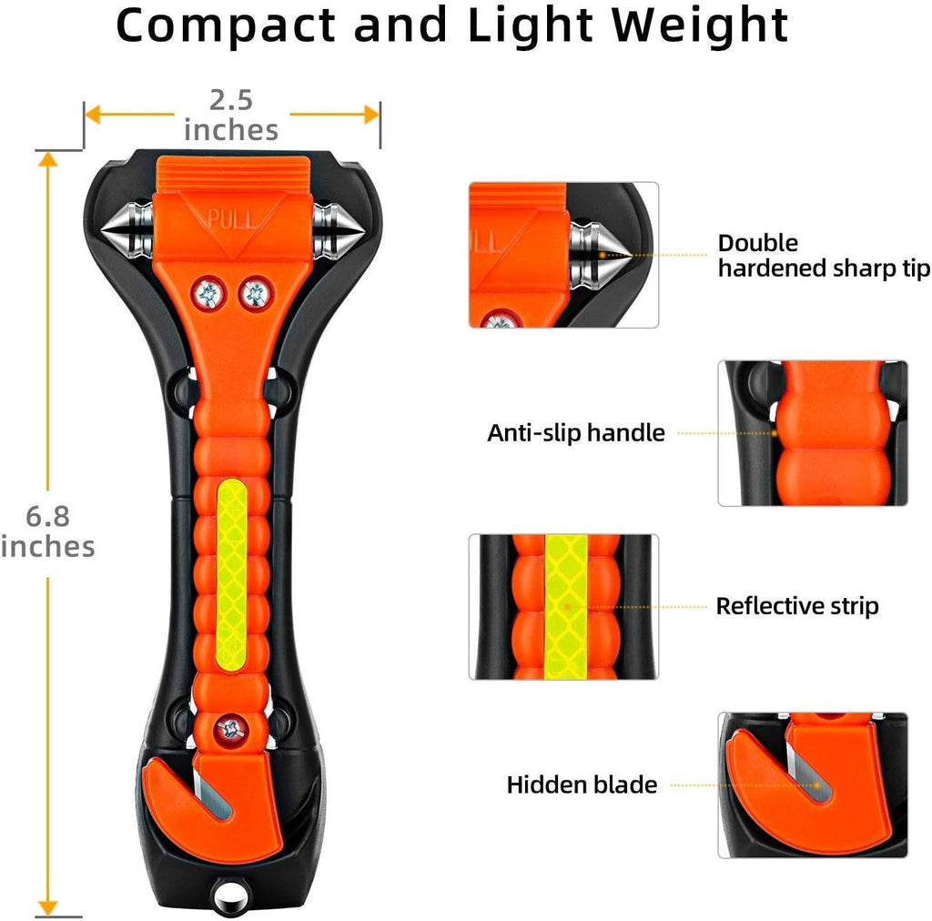 20 Pack 2 in 1 Car Safety Hammer Seatbelt Cutter and Window Breaker I3056