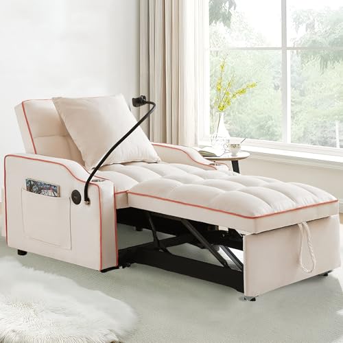 Black Velvet Convertible Single Sleeper Sofa with 3 Level Adjustable Backrest Q14784