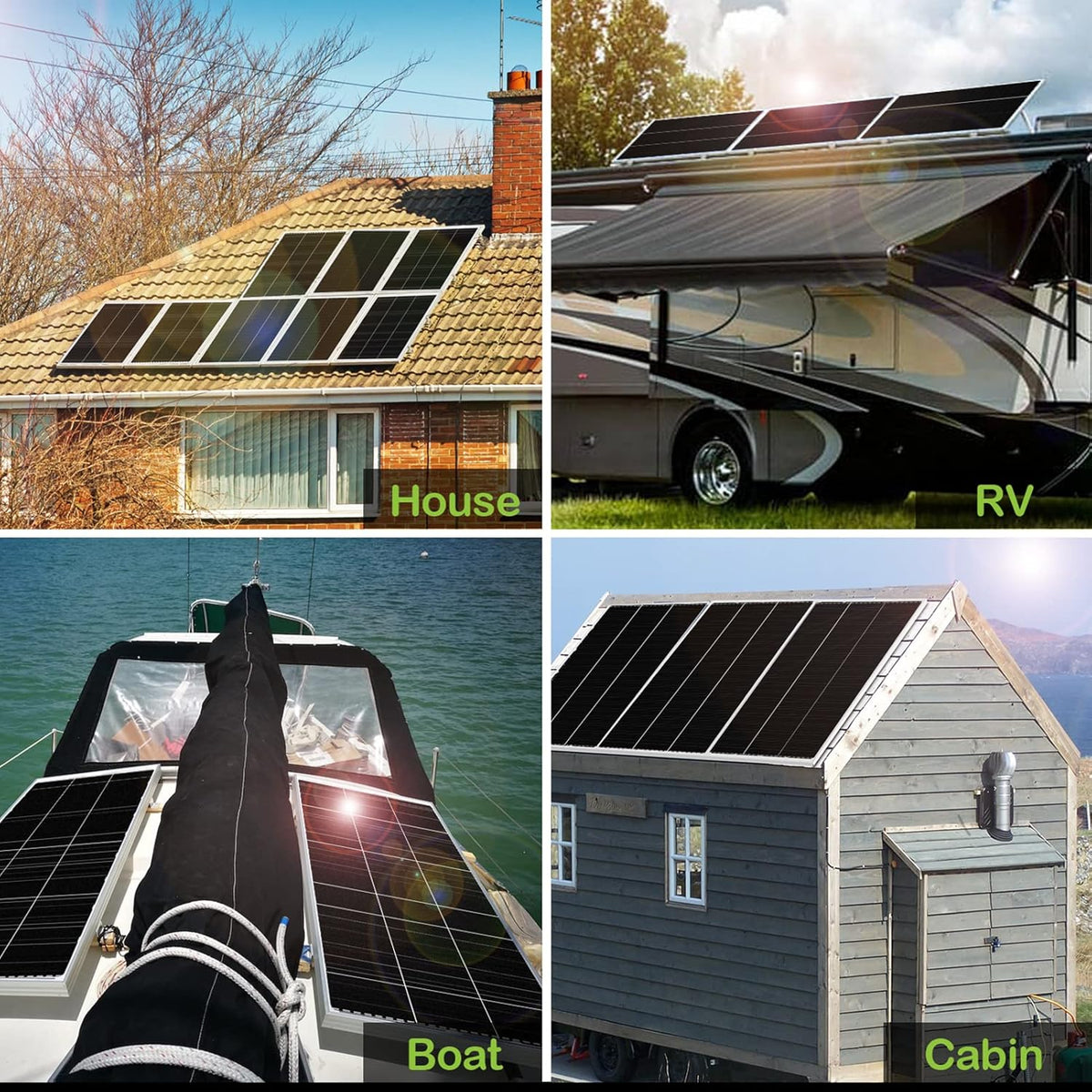 12 Volt 200 Watt Monocrystalline Solar Panel Starter Kit B433