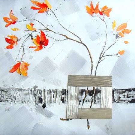 Orange Oil Painting Print on Wrapped Canvas Z787