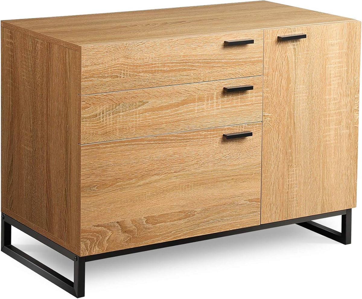 3 Drawer Wood Dresser with Side Door O807178