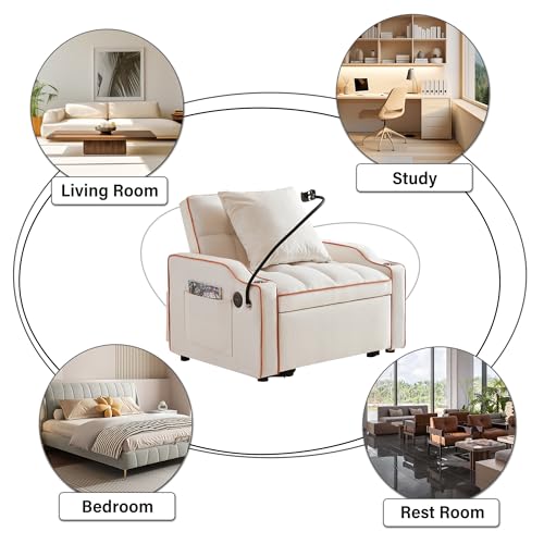 Black Velvet Convertible Single Sleeper Sofa with 3 Level Adjustable Backrest Q14784