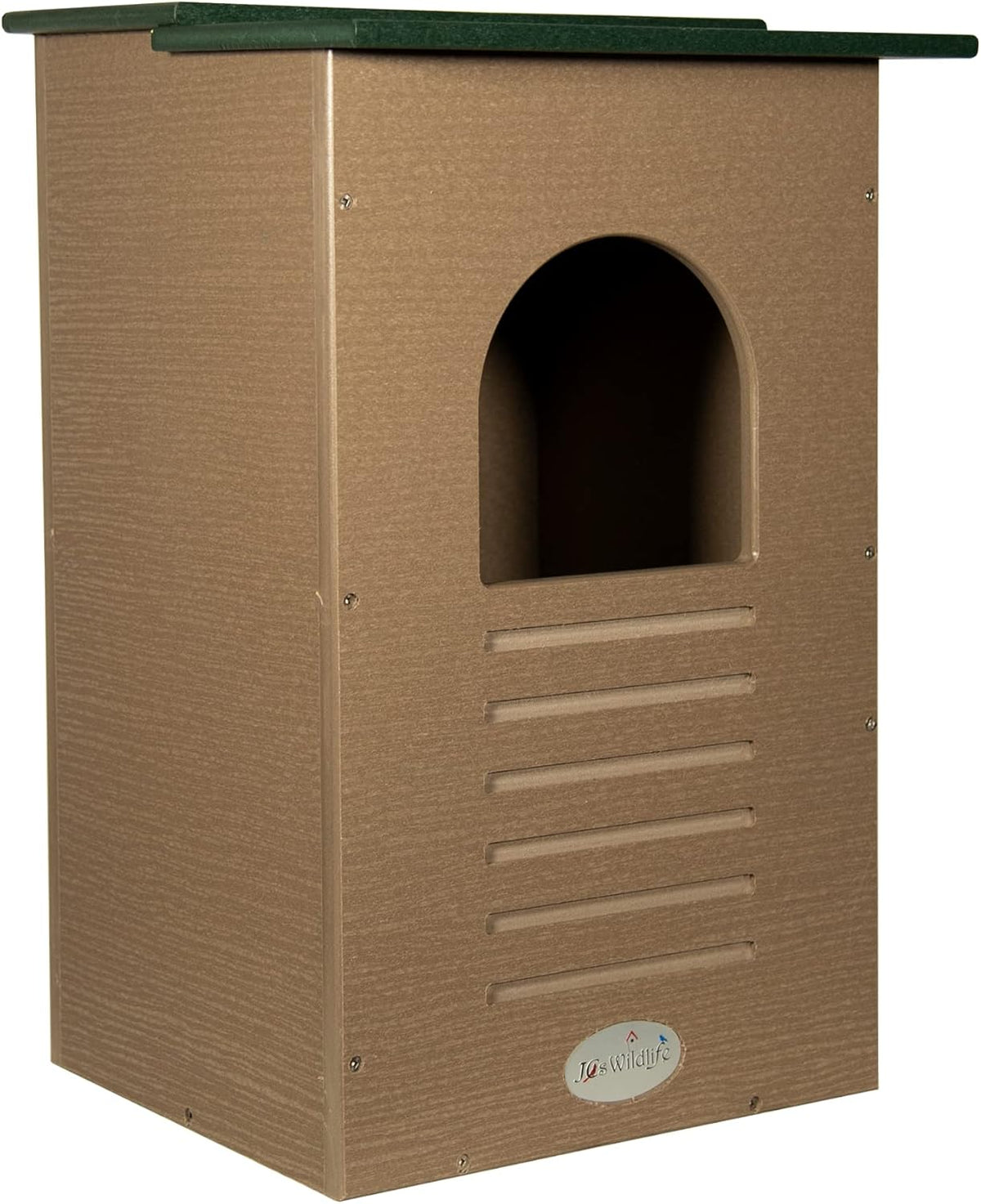 Recycled Poly Lumber Barred Owl Nesting Box with Mounting Hardware and Pine Shavings I18135