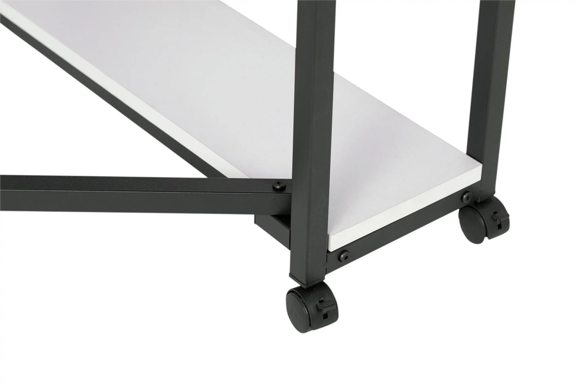 Charcoal White Mobile Fabric Cutting Table with Storage 30" H U692