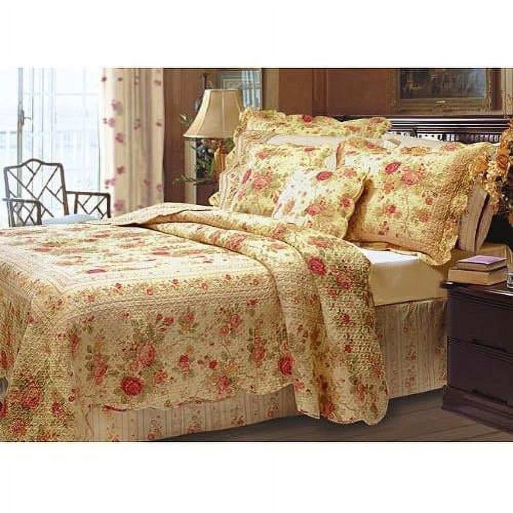 Queen Rose Bedding Quilt Set R15242
