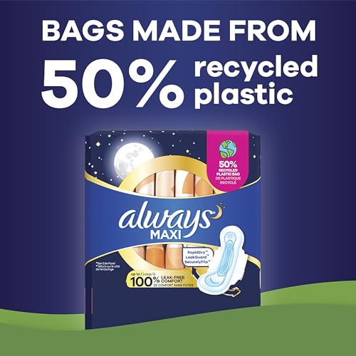 33 Count Overnight Unscented Maxi Pads with Wings B280801