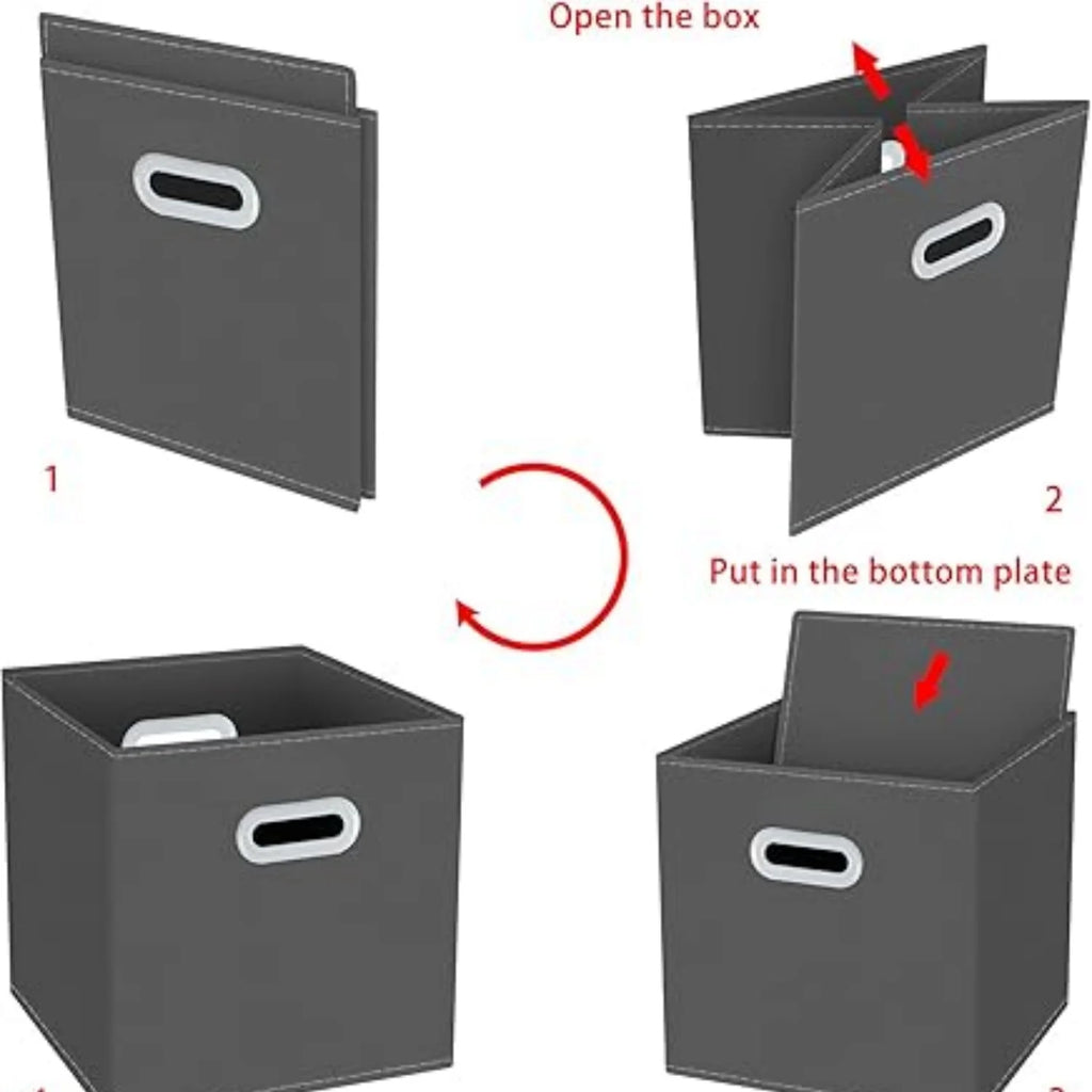 Gray Fabric Cube Organizer Set of 3 U260