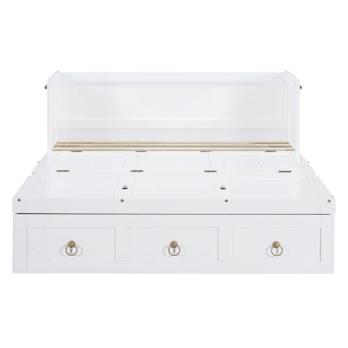 Full Size Murphy Bed Chest with USB Charging Station and Storage Drawer C4875