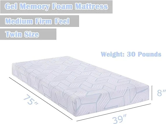 8-Inch Medium-Firm Memory Foam Queen Mattress Q6749