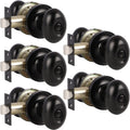 5 Pack Black Door Knobs Privacy Locks U1532