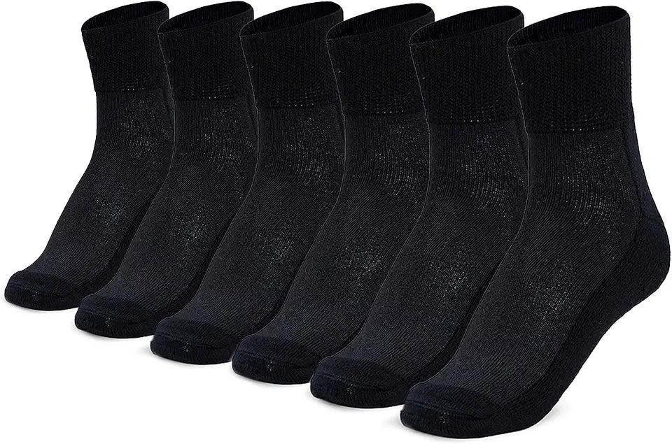 6 Pack Diabetic Quarter Socks Z8451