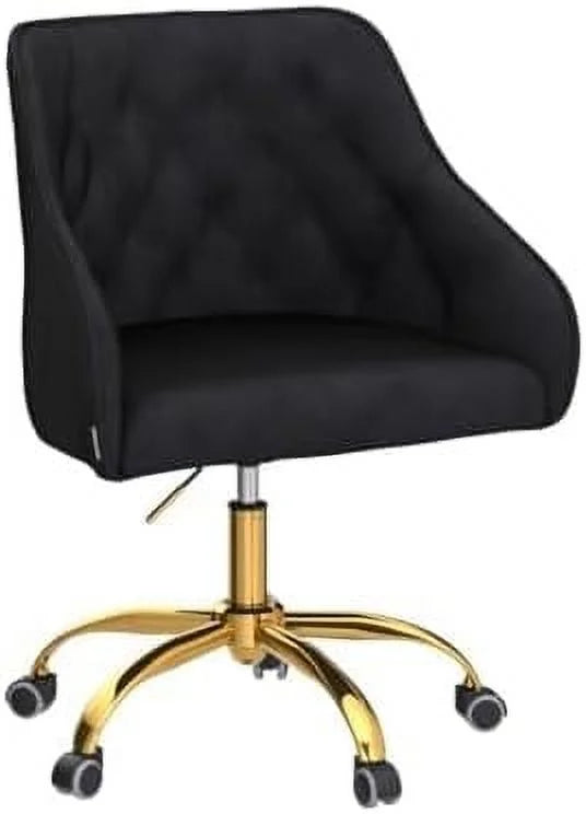 Velvet Swivel Task Chair with Adjustable Height H6166