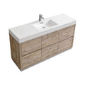 60 in. Single Sink Free Standing Nature Wood Bathroom Vanity P6387