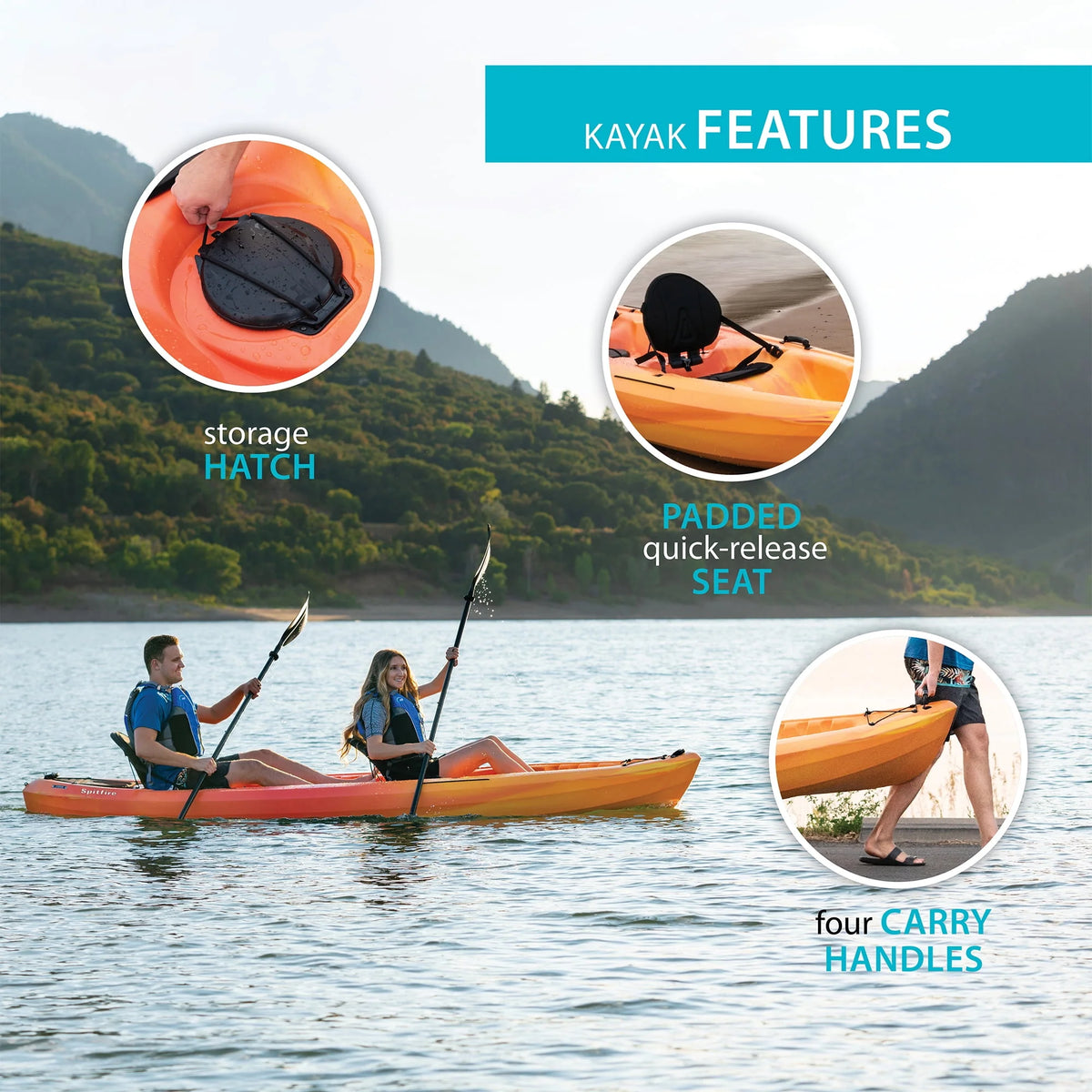 Lime Green Tandem Kayak A1357
