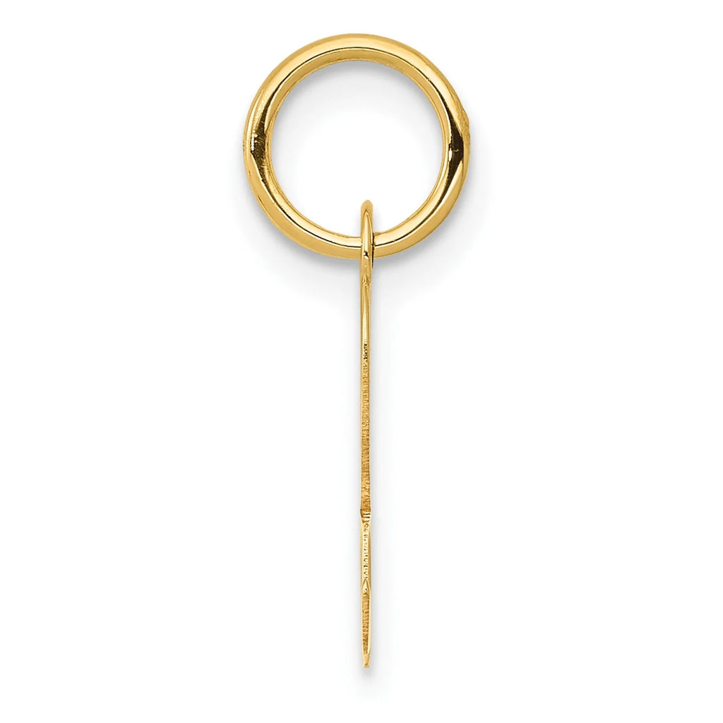 14K Yellow Gold Letter R Initial Pendant Charm V8078