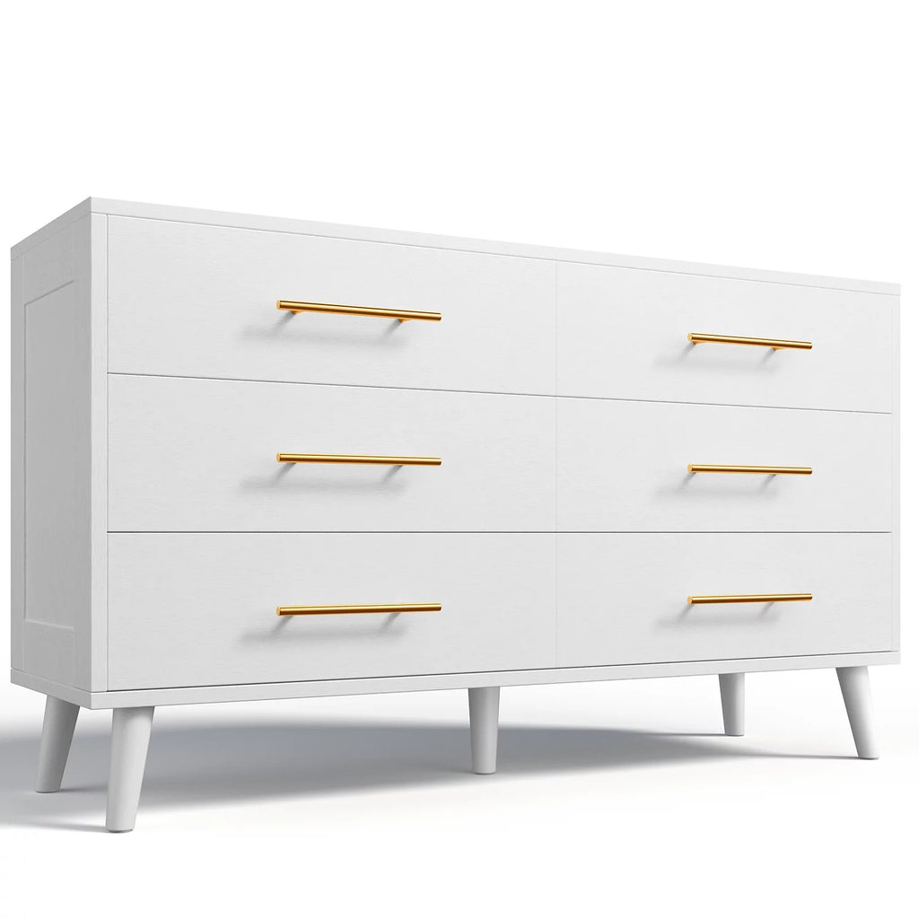 White 6 Drawer Dresser M29136