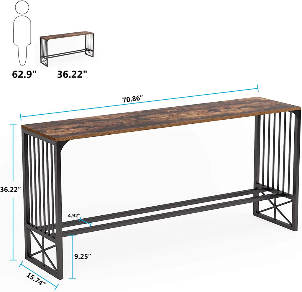 70.9 inch Sofa Console Table Rustic Brown R250
