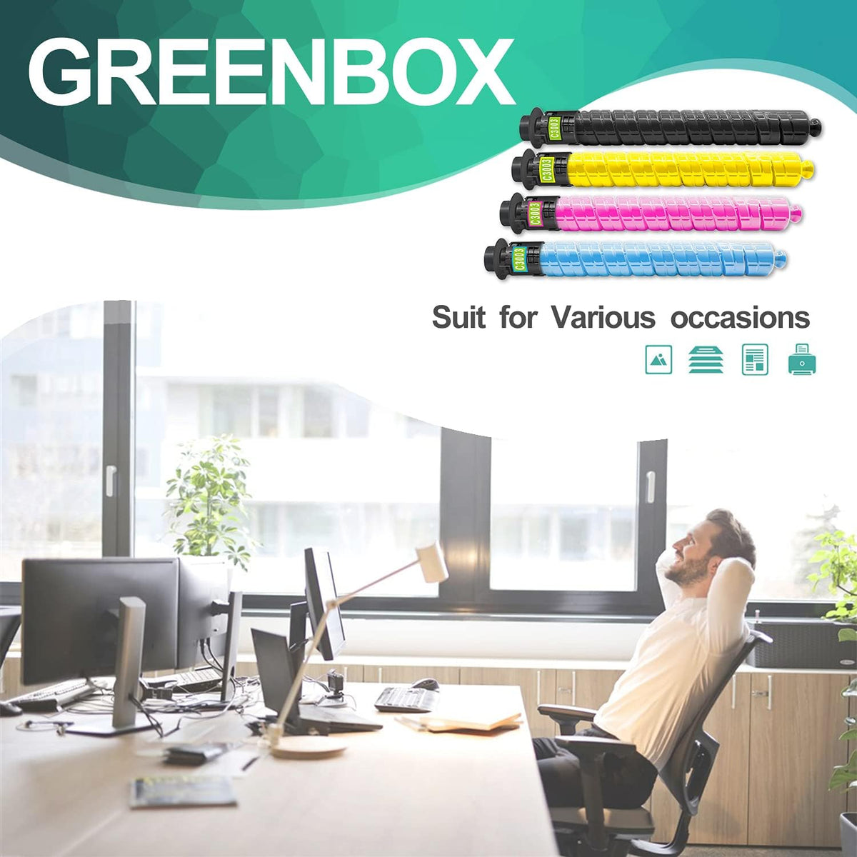 4-Pack Black Cyan Magenta Yellow Toner Cartridge Q2296