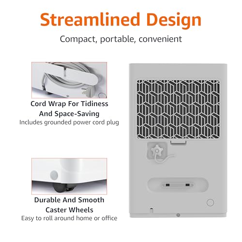 Large 35 Pint Dehumidifier with Timer and Auto-Defrost I721