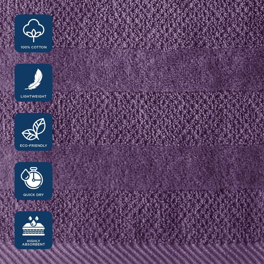 Plum Cotton 2 Pack Bath Towels I85486
