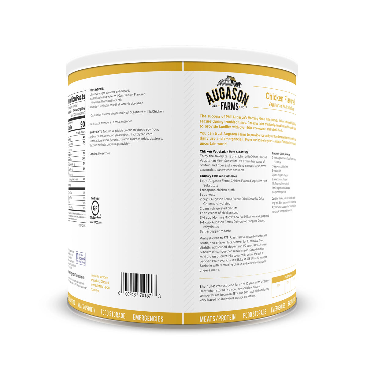 Chicken Flavored Vegetarian Meat Substitute 2 lb 6 oz Can M9242
