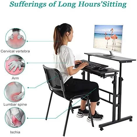 Standing Desk Rolling Height Adjustable Workstation Y4607