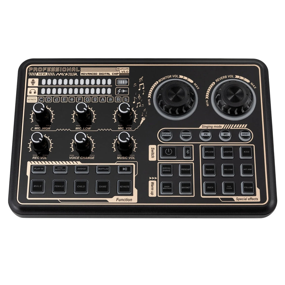 Audio Mixer with Voice Changer and LED Lights D72004