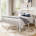 Queen Size Black Metal Platform Bed Frame with Headboard and Footboard T519144