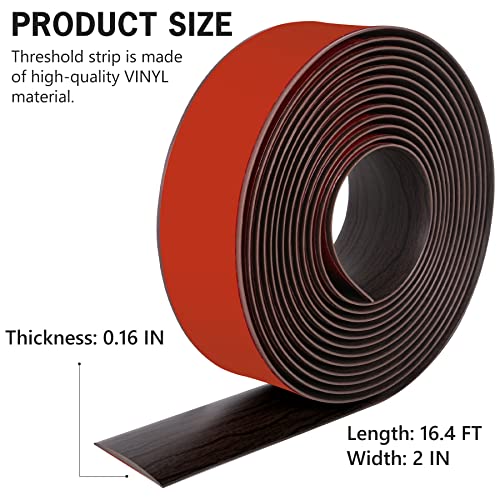 16.4Ft Self Adhesive Vinyl Floor Transition Strip Light Brown Y1377