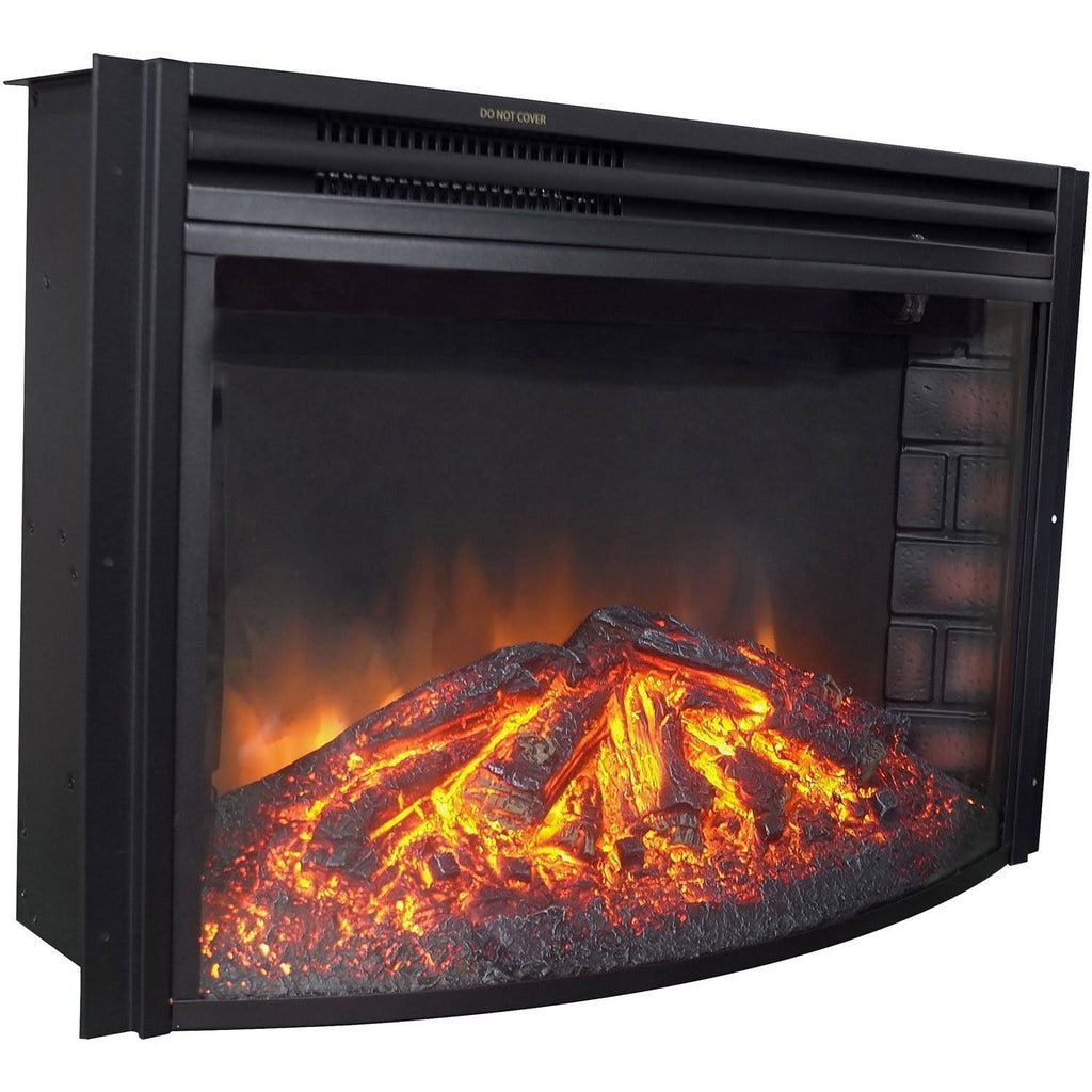 Freestanding Electric Curved Fireplace Heater Insert C28379