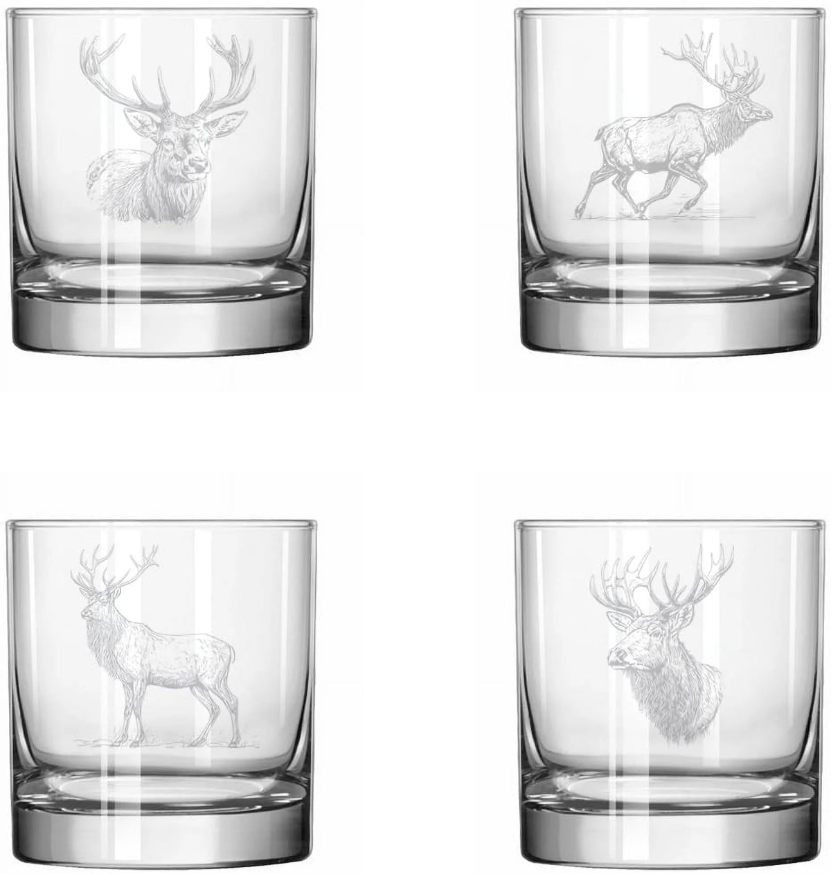 Set of 4 Glass 11 oz Rocks Whiskey J88595