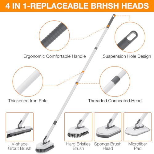 4 in 1 Long Handle Shower Scrubber Brush X8126