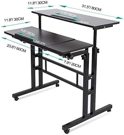 Standing Desk Rolling Height Adjustable Workstation Y4607