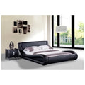 Black Queen Faux Leather Platform Bed G9553