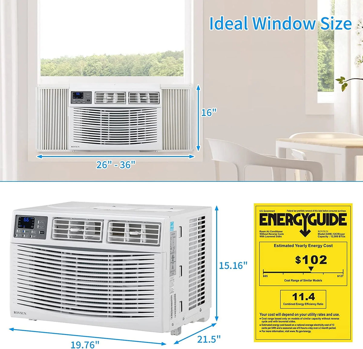 5000 BTU White Window Air Conditioner K7232