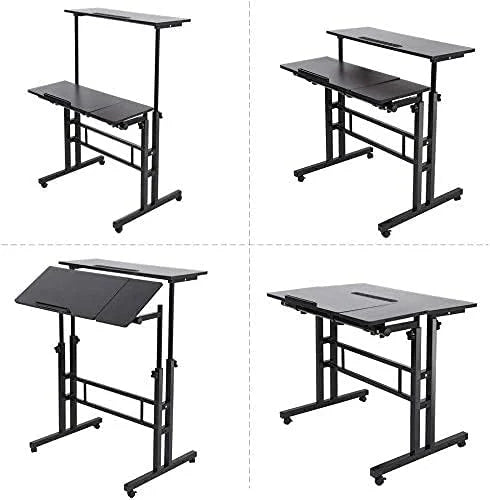 Standing Desk Rolling Height Adjustable Workstation Y4607