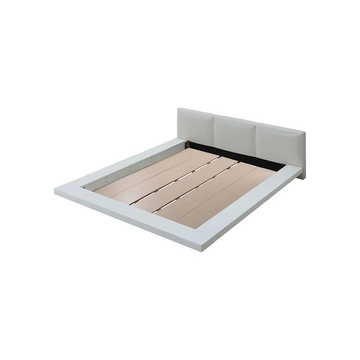 Solid Wood King Panel Bed in White D338768