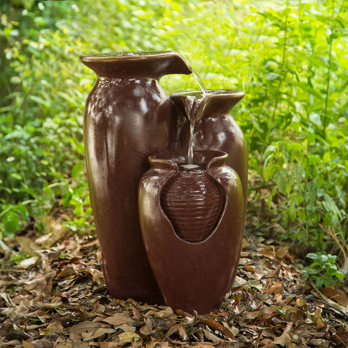 3-Jar Outdoor Polyresin Floor Fountain Q2734