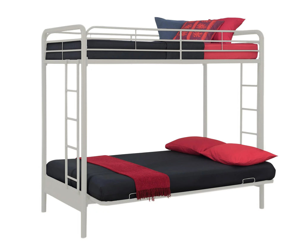 Black Twin over Futon Metal Bunk Bed T374200