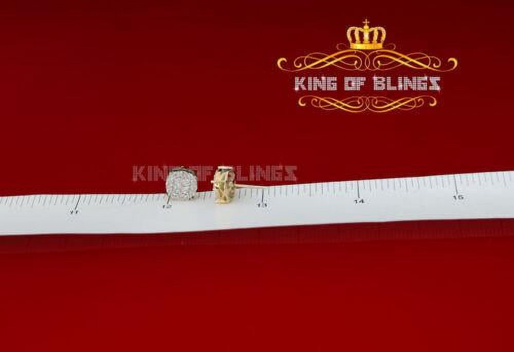 10k Yellow Gold Finish Silver Stud Earrings With Lab Created Diamond G69346