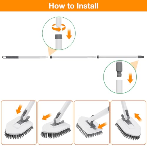 4 in 1 Long Handle Shower Scrubber Brush X8126