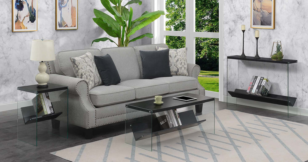 Black Coffee Table with Shelf F177