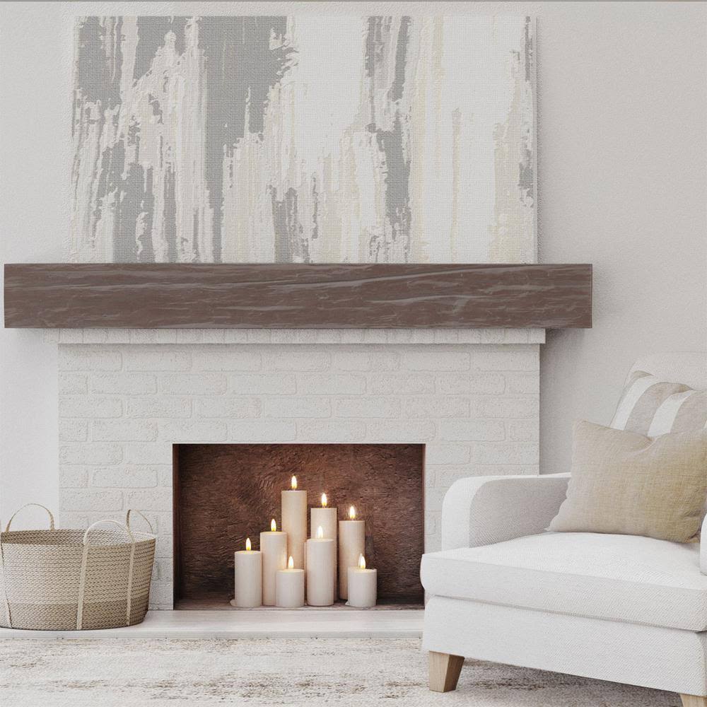 Aged Pecan Faux Wood Fireplace Mantel J5638