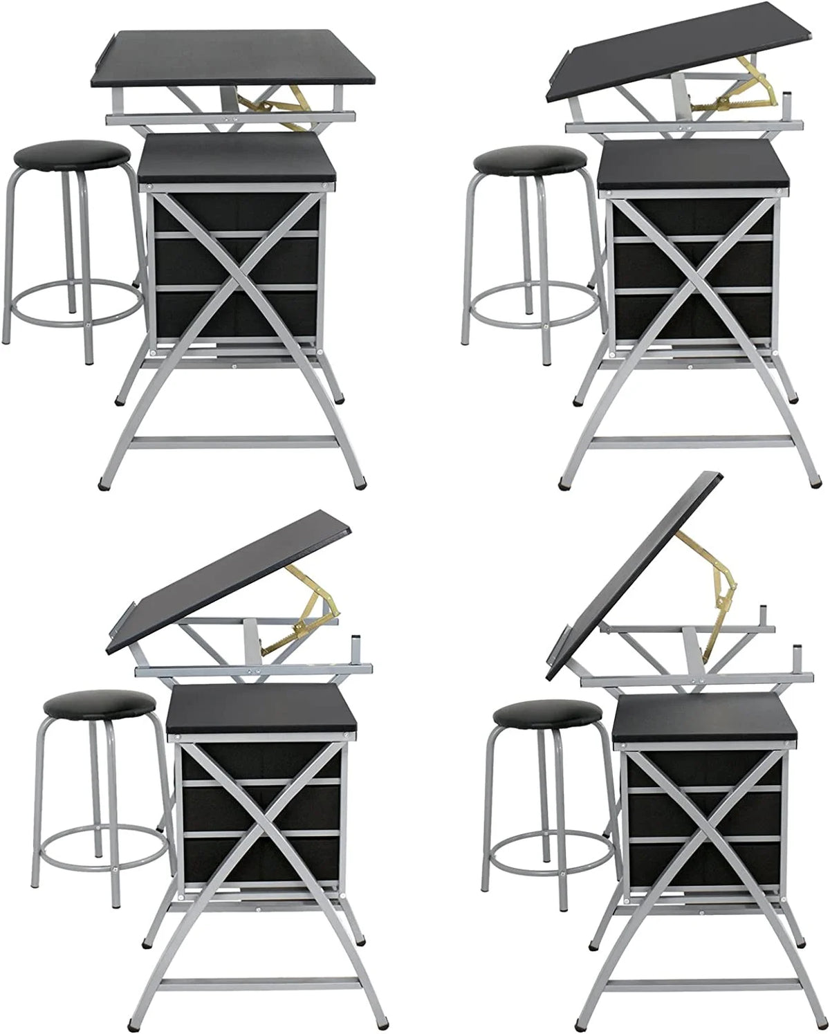 Height Adjustable Art Desk with 3 Storage Drawers D9826