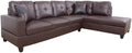 Brown Right Facing Faux Leather L-Shaped Sectional Set E55619