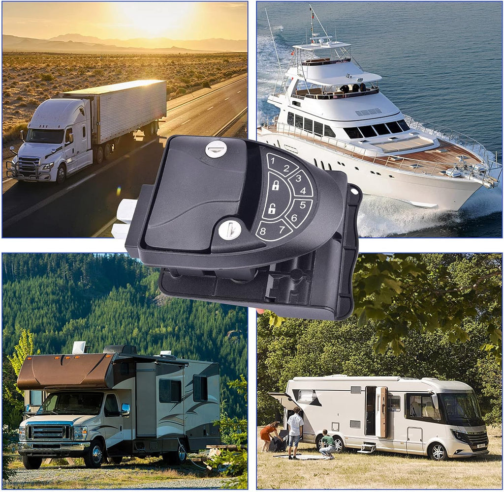 RV Keyless Entry Door Lock with Backlit Keypad and 2 Key Fobs O9325
